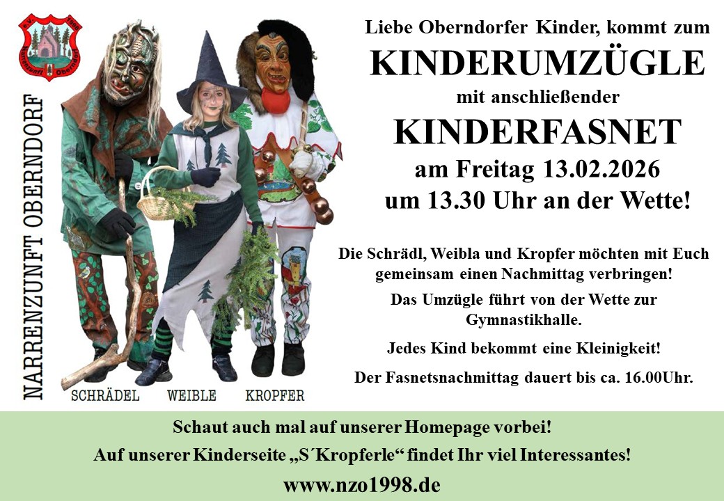 Kinderfasnet 2026